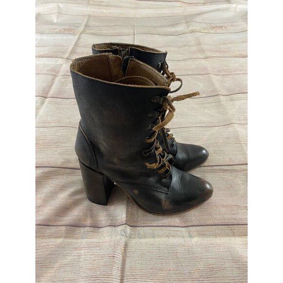 Freebirds By Steven Women's Holis Leather Distressed Lace Up Ankle Boots - 9 - Picture 4 of 12